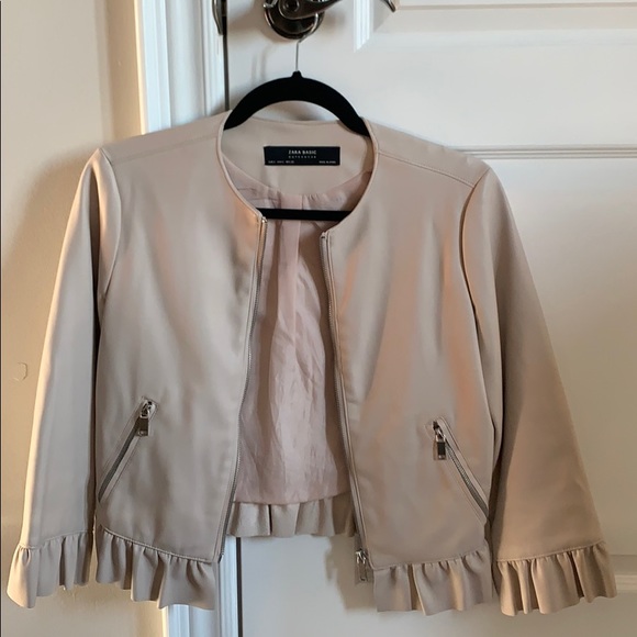 Blush pink faux leather jacket - Picture 1 of 7